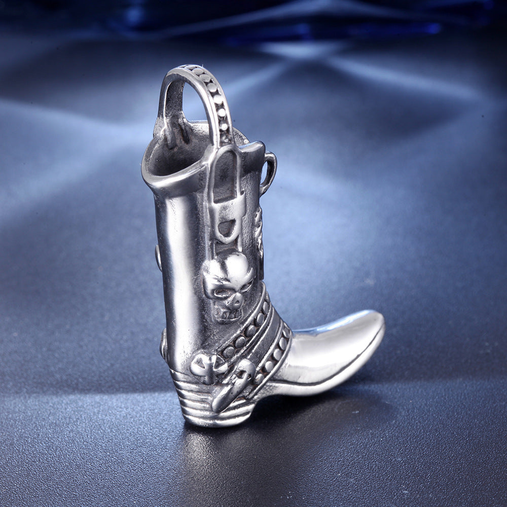 Men's Stainless Steel Skull Cowboy Boot