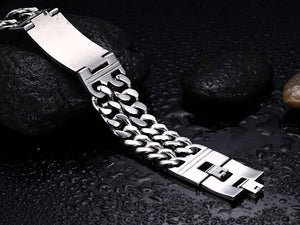 316L Stainless Steel Skull Double Chain Bracelet