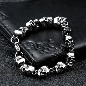 Steel Warrior Titanium Steel Men's Skull Bracelet