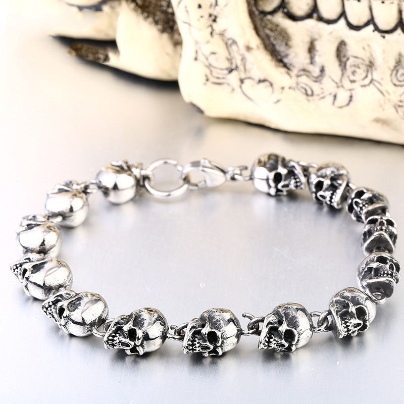 Steel Warrior Titanium Steel Men's Skull Bracelet