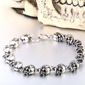 Steel Warrior Titanium Steel Men's Skull Bracelet