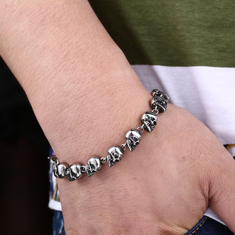 Steel Warrior Titanium Steel Men's Skull Bracelet
