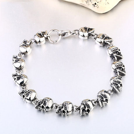Steel Warrior Titanium Steel Men's Skull Bracelet