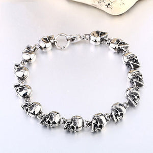 Steel Warrior Titanium Steel Men's Skull Bracelet