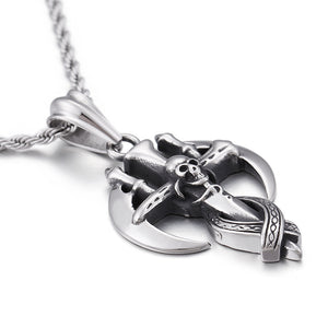 Stainless Steel Skull Reaper Scythe Pendant