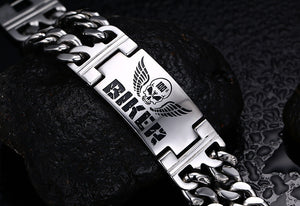 316L Stainless Steel Skull Double Chain Bracelet