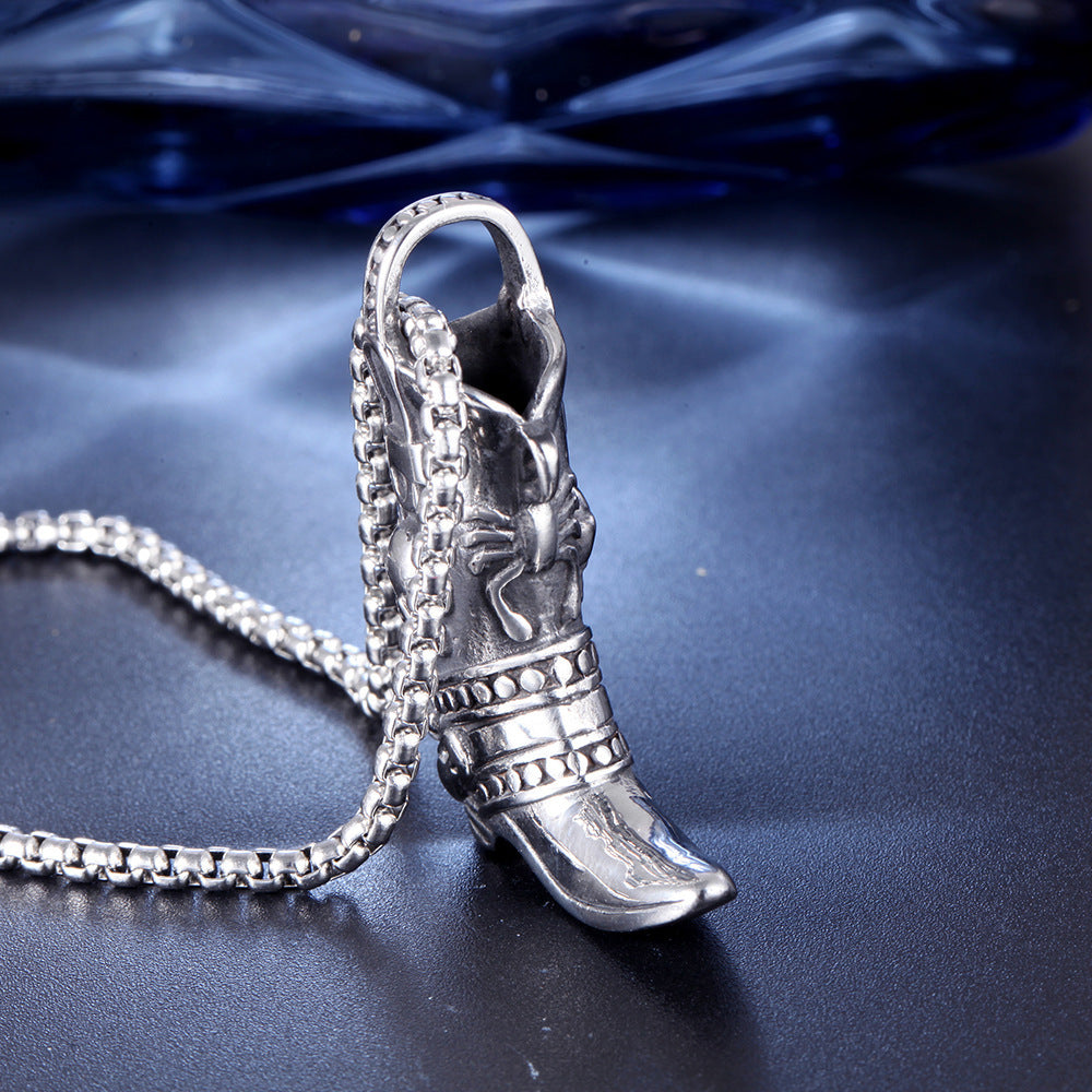 Men's Stainless Steel Skull Cowboy Boot