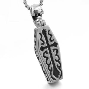Openable Titanium Steel Official Fortune Skull Pendant