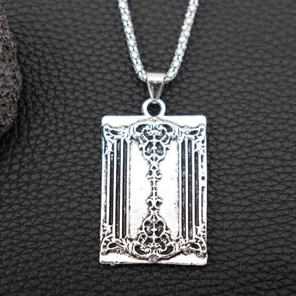 Playing Card King Skull Pendant Necklace