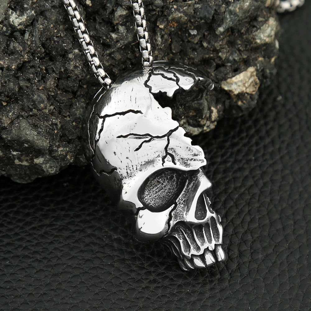 Half Skull  Stainless Steel Necklace