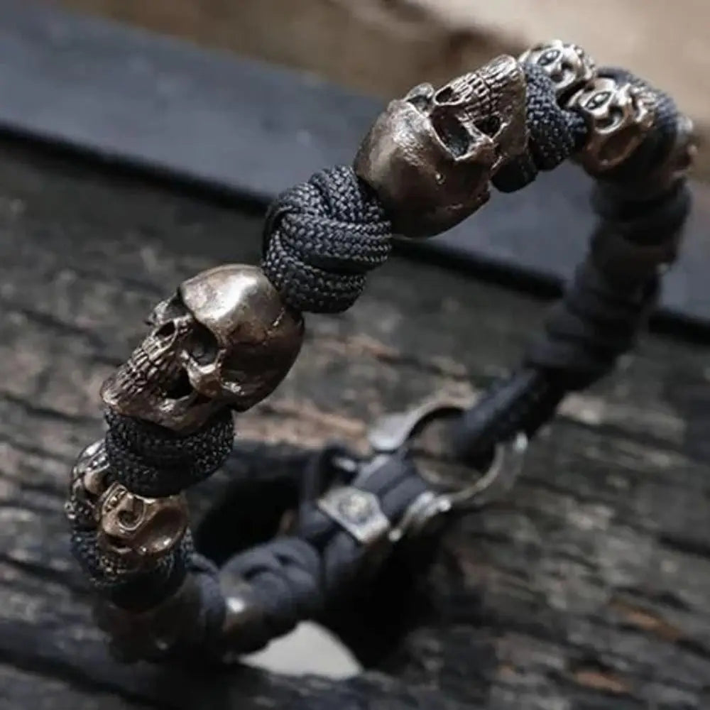 Skull Premium Paracord Bracelet Men's Handmade Woven Bracelet