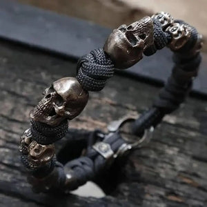 Skull Premium Paracord Bracelet Men's Handmade Woven Bracelet