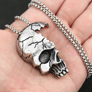 Half Skull  Stainless Steel Necklace