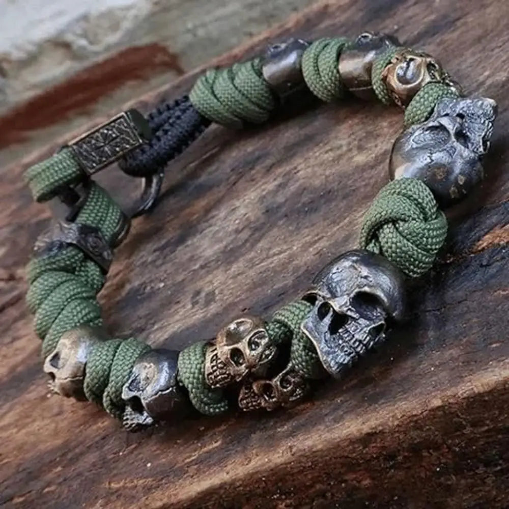 Skull Premium Paracord Bracelet Men's Handmade Woven Bracelet