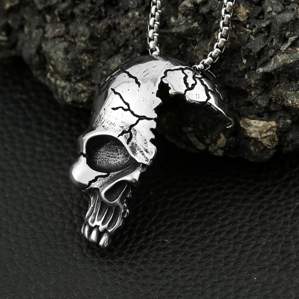 Half Skull  Stainless Steel Necklace