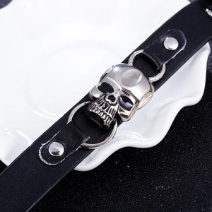 Punk Leather Skull Skeleton Biker Bracelet