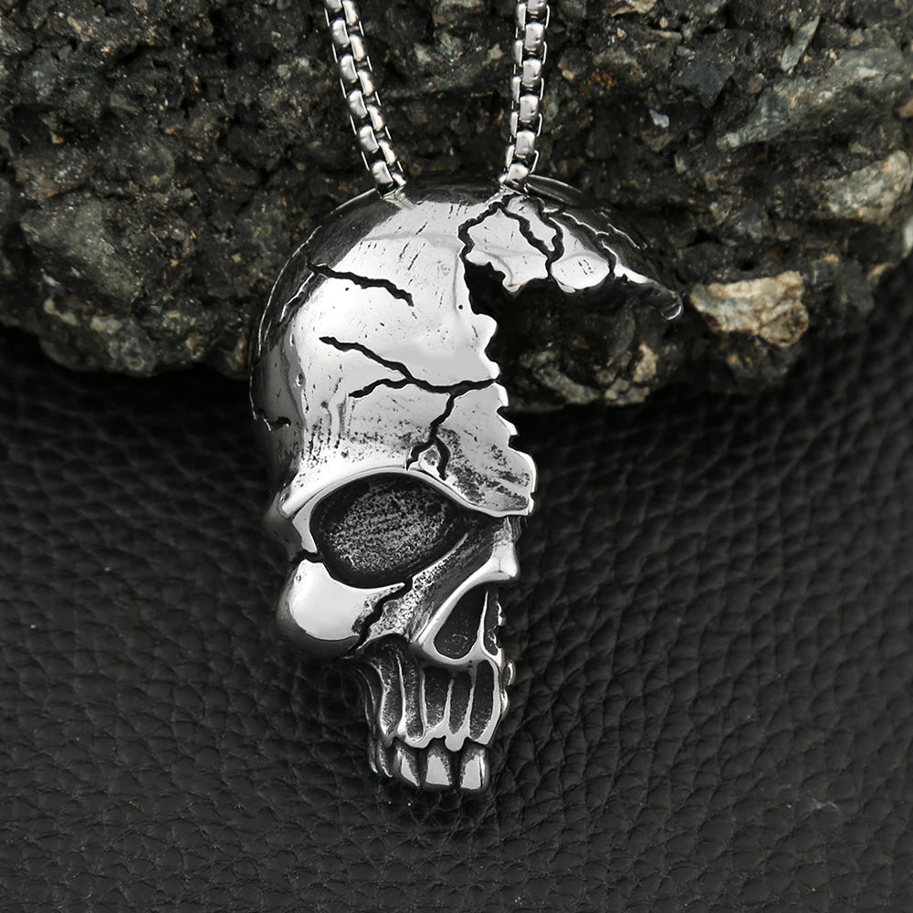 Half Skull  Stainless Steel Necklace