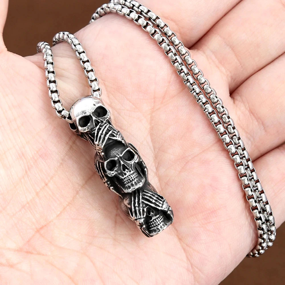 Triple Skull Pendant