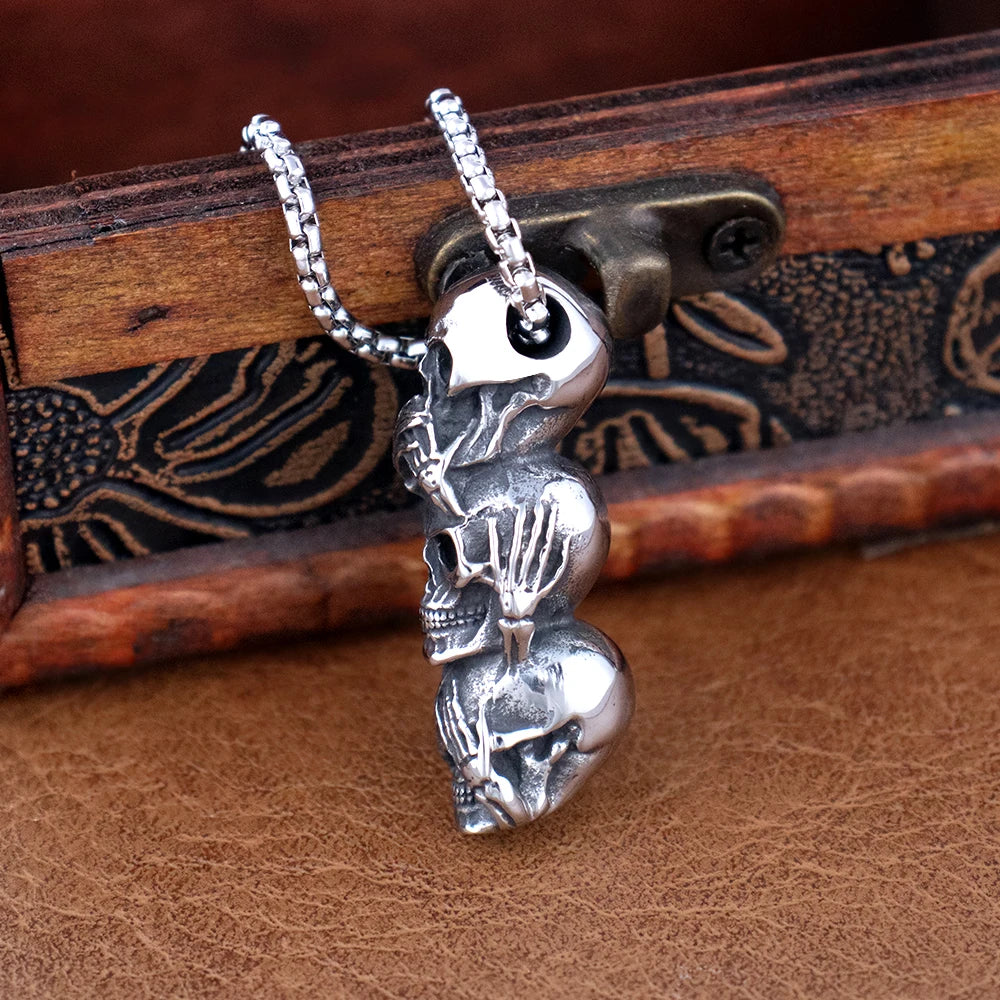 Triple Skull Pendant