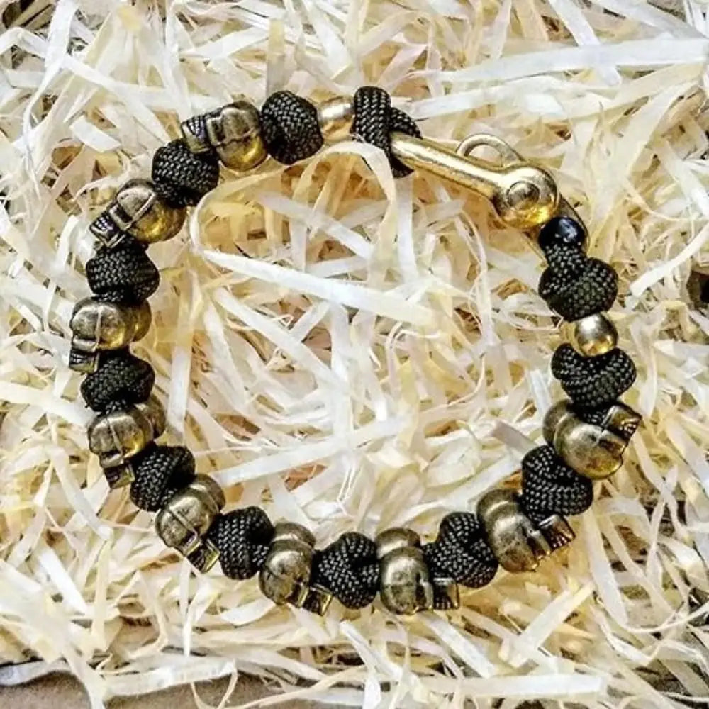 Skull Premium Paracord Bracelet Men's Handmade Woven Bracelet