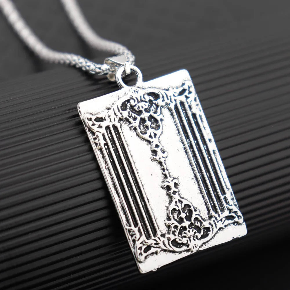 Playing Card King Skull Pendant Necklace