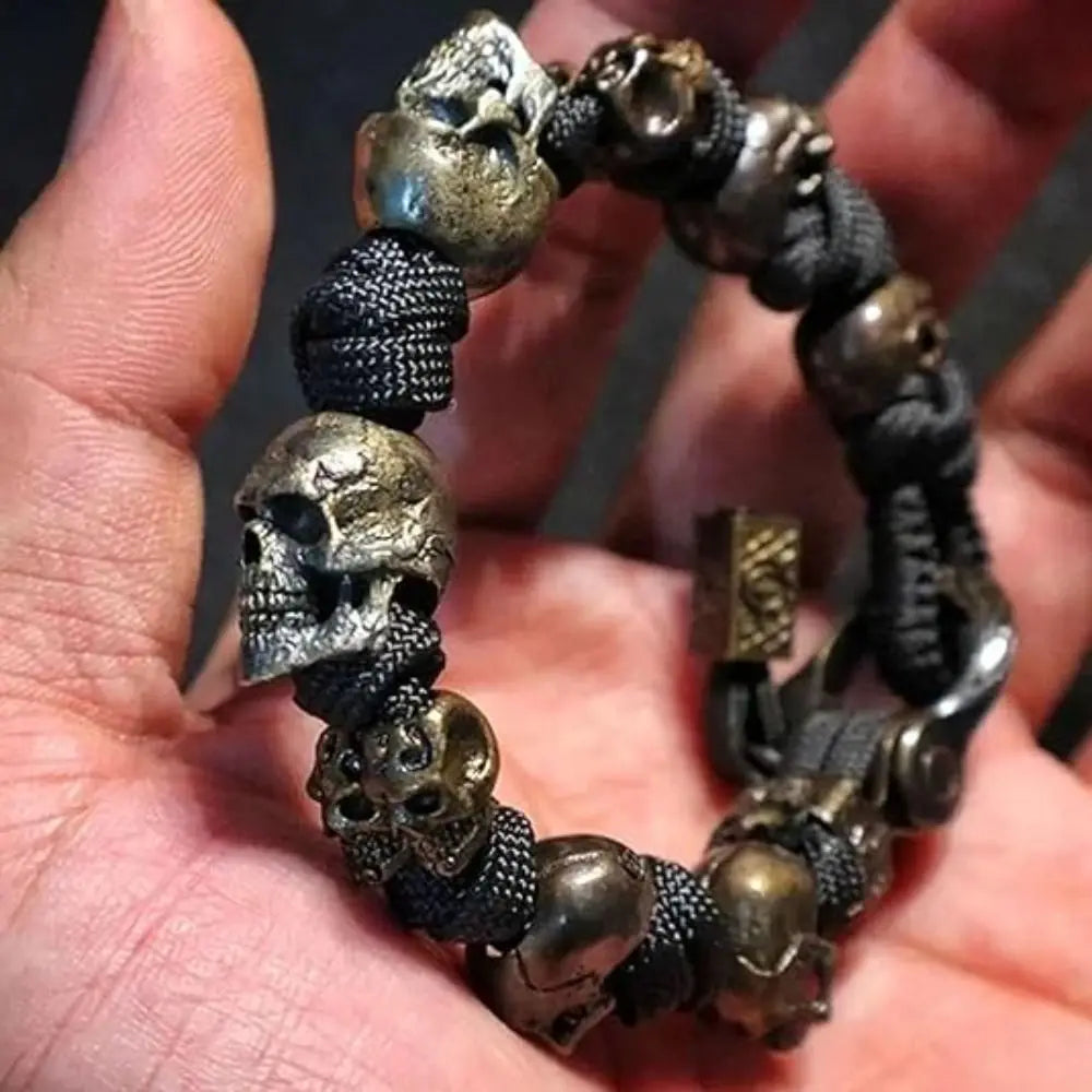 Skull Premium Paracord Bracelet Men's Handmade Woven Bracelet