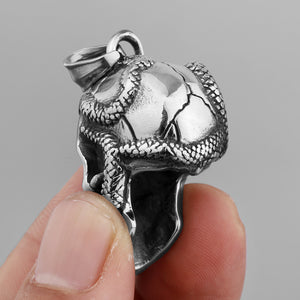 Personality Snake Head Skull Titanium Steel Pendant For Men